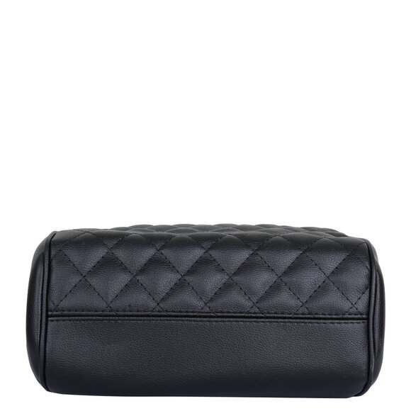 Vegan Leather Women’s Black Handbag – Top Handle Satchel with Crossbody Strap - Picture 6 of 10